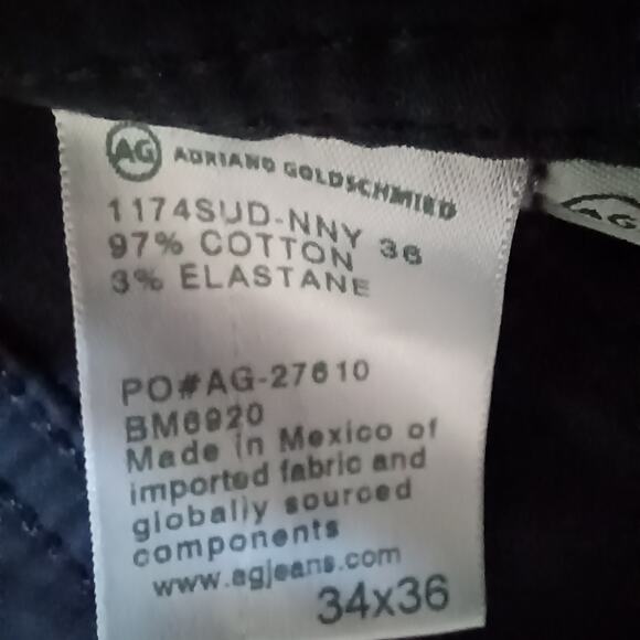 AG Adriano Goldschmied The Graduate Tailored Leg Navy Khaki Pants Mens 34 x 32 - Picture 7 of 8